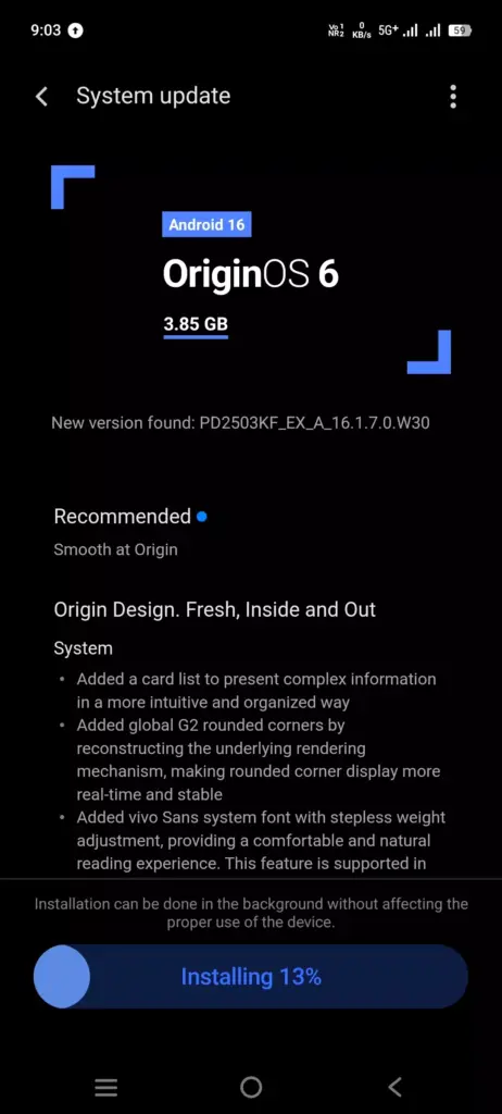 Vivo T4 Pro OriginOS 6 update