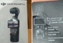DJI Osmo Pocket 4 retail packaging box leaks, revealing design and key features