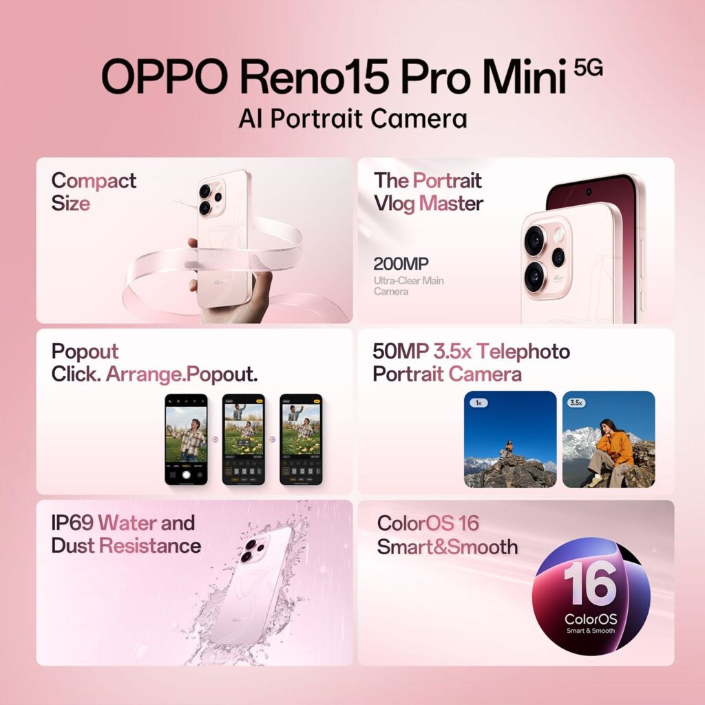 OPPO Reno15 Pro Mini Crystal Pink