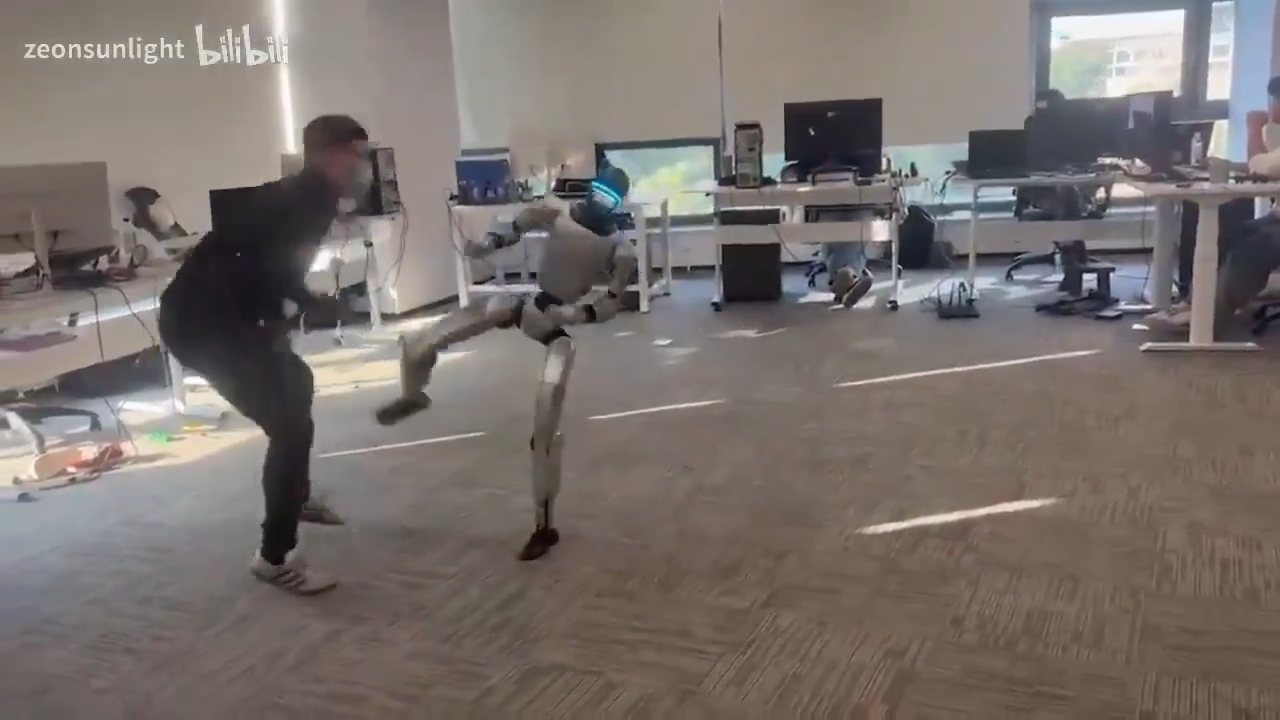 Humanoid robot's hilarious mishap goes viral kicks trainer and mimics