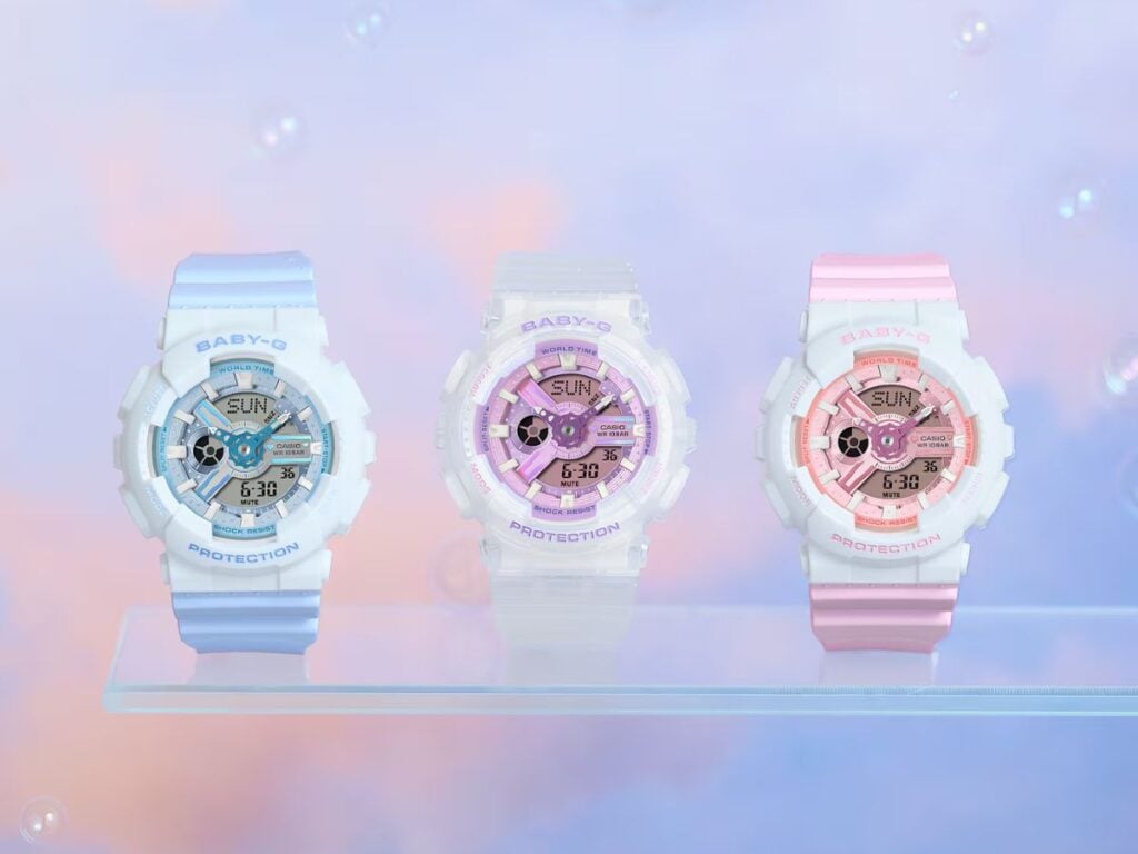 Casio G-Shock Baby-G Watch with Pastel Colors and Transparent Strap