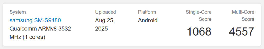 Galaxy S26 Ultra China variant on Geekbench