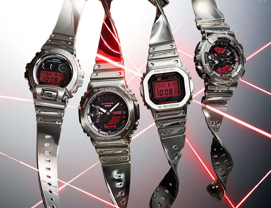 New Metal Casio G-Shocks with Red Displays