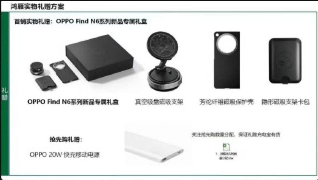 Oppo Find N6 gift box contents leak