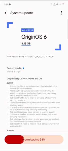 Vivo T3 OriginOS 6 update