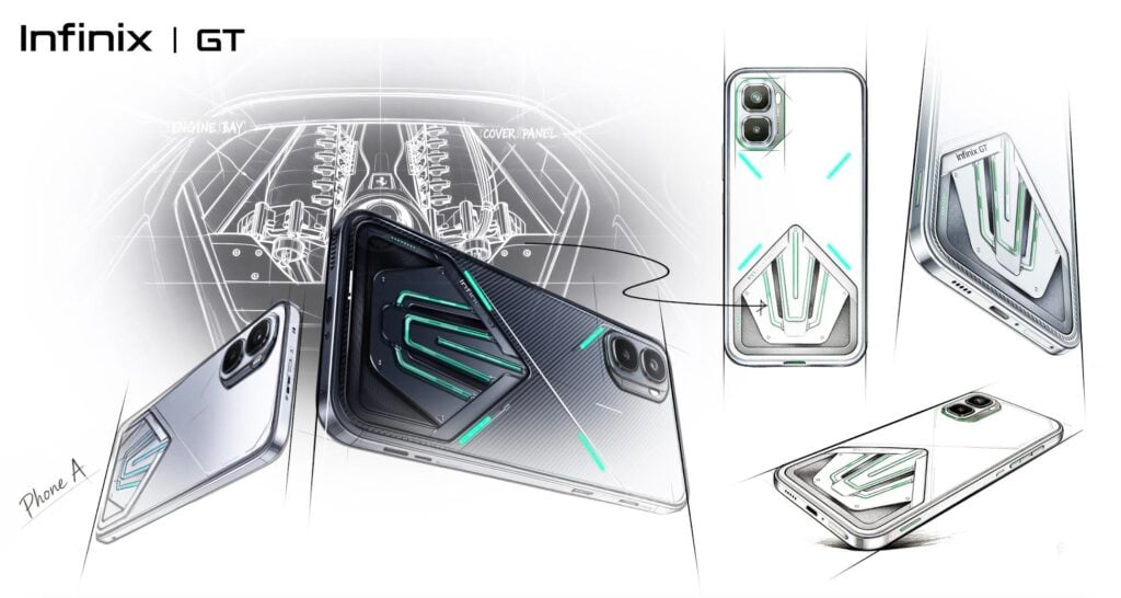 Infinix GT 50 Pro design sketch