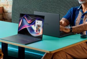 Dell XPS 14 and XPS 16 laptops in use
