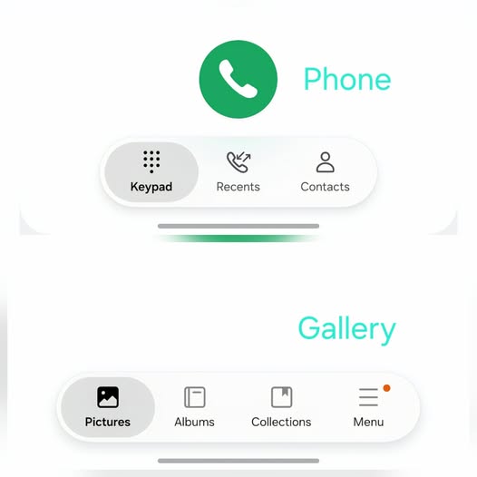 Floating tab bar in One UI 8.5