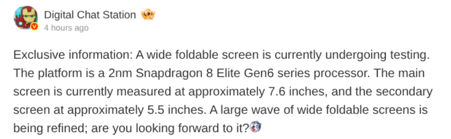 Honor wide foldable smartphone leak