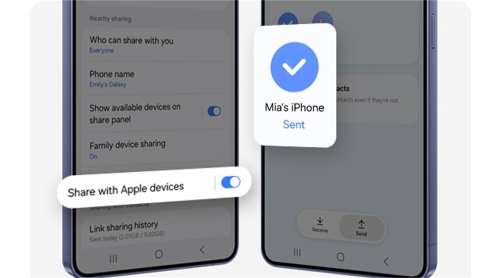 One UI 8.5 AirDrop support