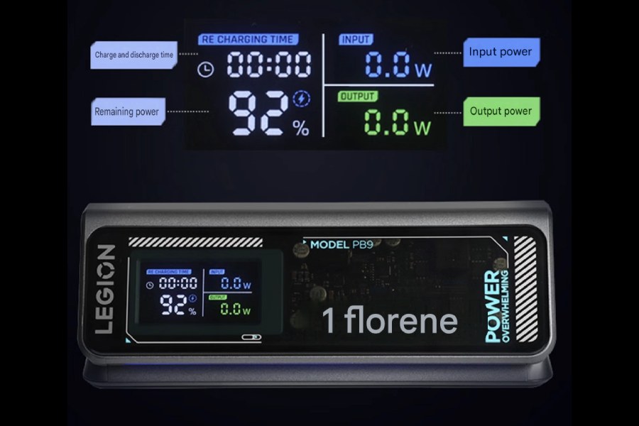 Lenovo Legion P9B Power Bank Design and Display
