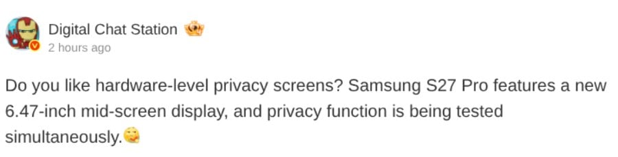 Samsung Galaxy S27 Pro Screen Leak