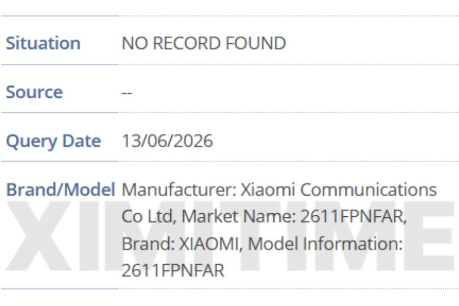 Xiaomi 18 Pro IMEI listing