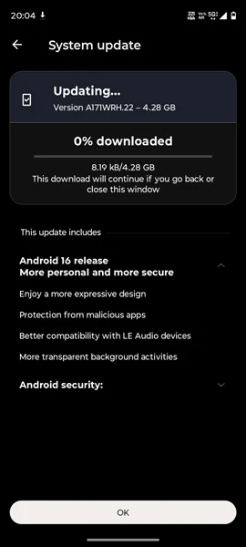 Motorola Edge 70 Android 17 beta update