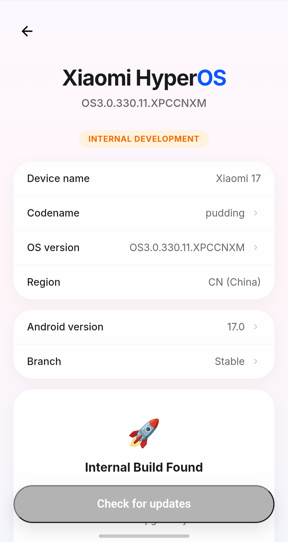 Xiaomi 17 HyperOS 3.3 update