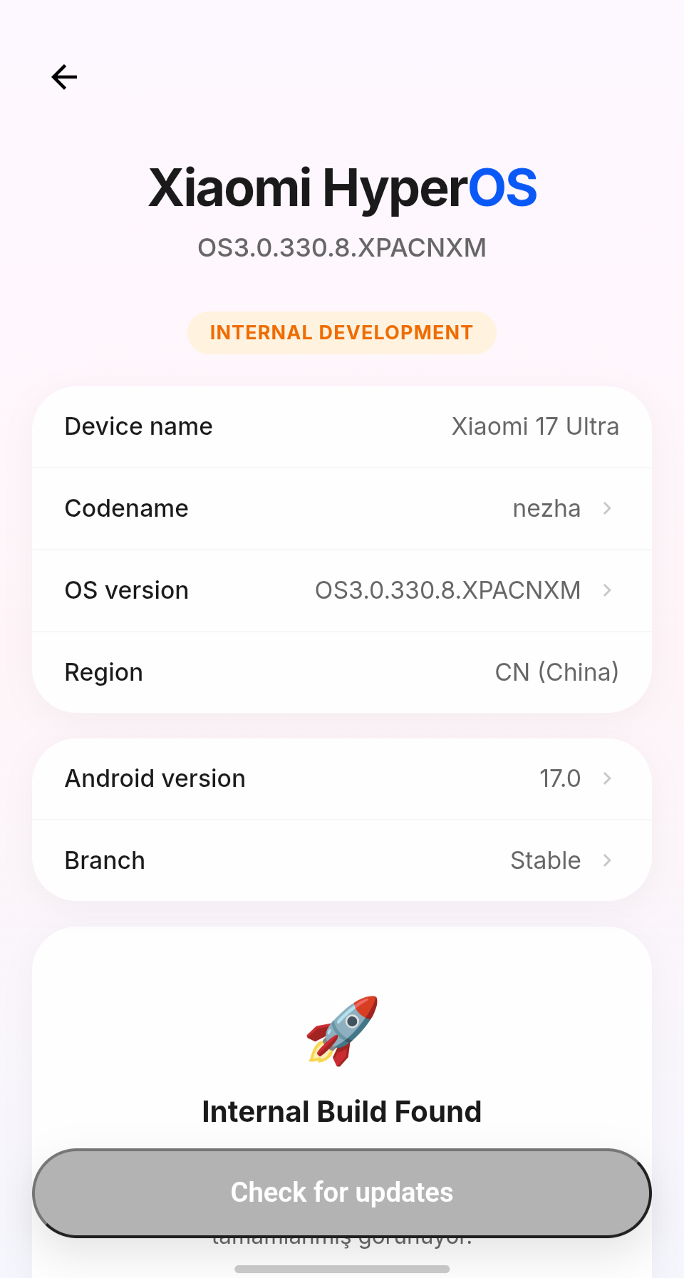 Xiaomi 17 Ultra HyperOS 3.3 update