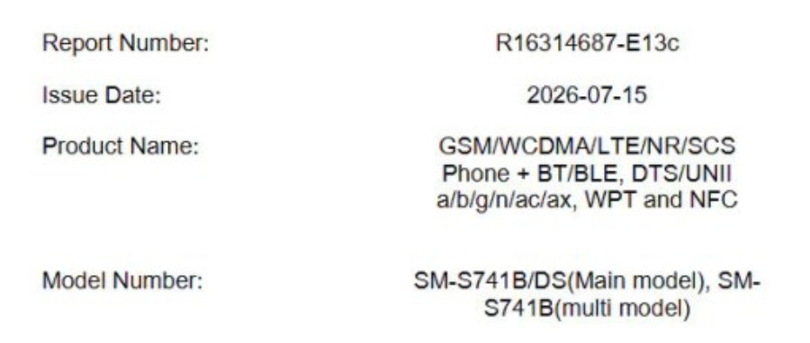 Galaxy S26 FE FCC