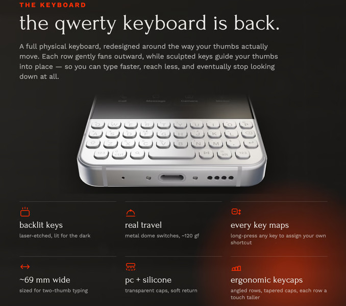 Minimal Phone 2 QWERT keyboard