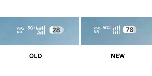 Motorola Android 17 beta - updated network icons