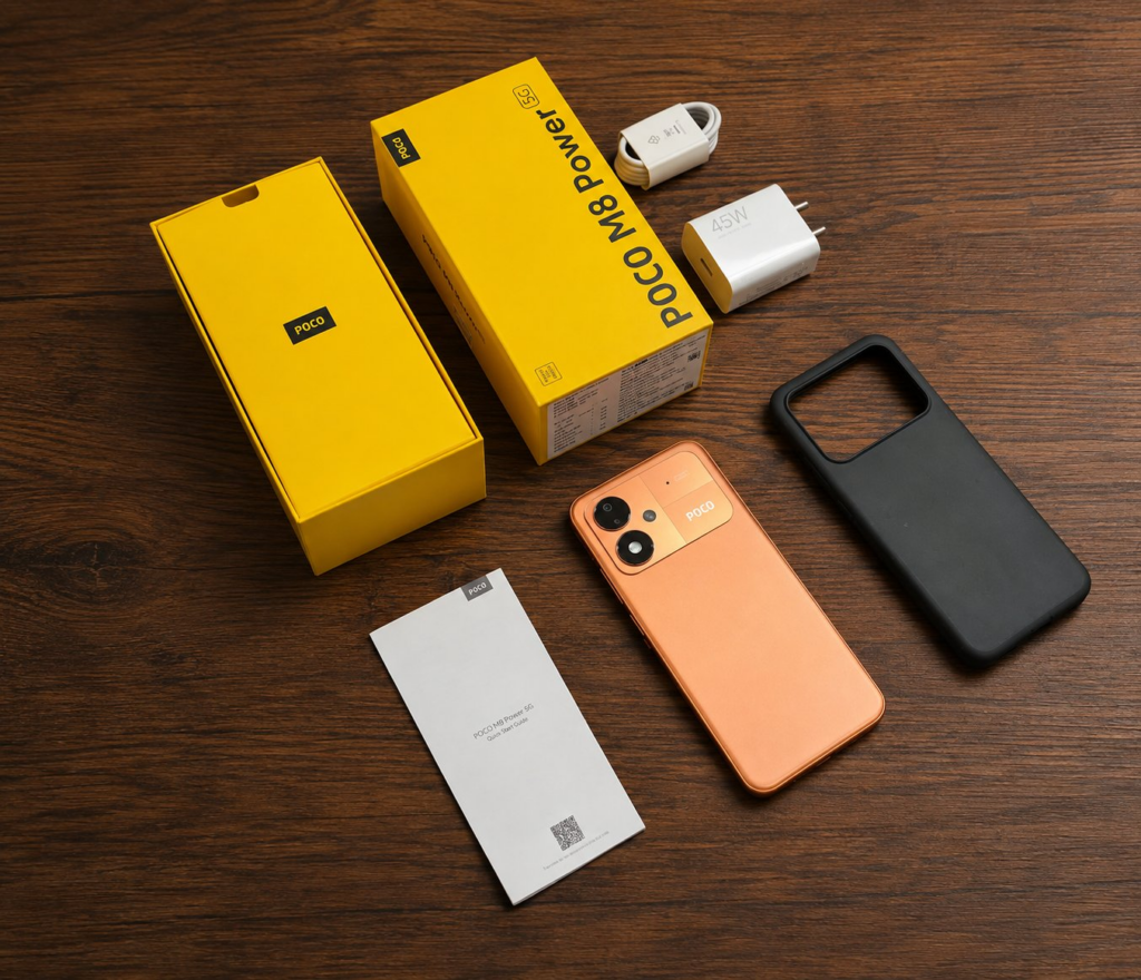 Poco M8 Power box contents