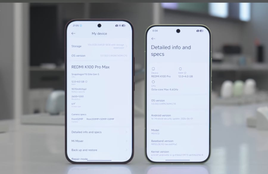 Redmi K100 Pro and K100 Pro Max Performance