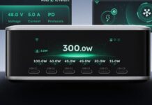 Ugreen launches new 300W Desktop Charger with eight ports and 3-inch screen Ugreen 300W Nexode Dekstop Charger Front Design