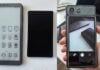 Hisense A10 e-ink phone with detachable LCD shown in detailed hands-in images
