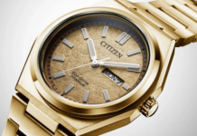 Citizen launches 1970s-inspired gold-tone Zenshin watch with Super Titanium build Citizen Zenshin AW0132-55P