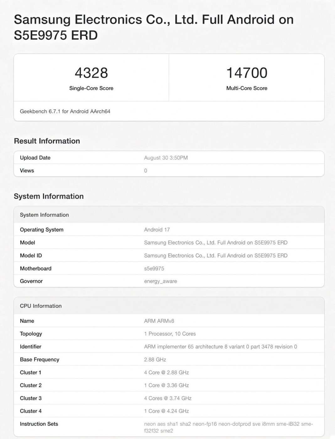 Exynos 2700 raih skor tinggi di Geekbench