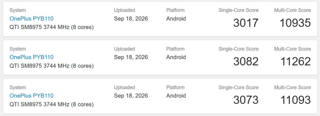 ONePlus 16 Geekbench