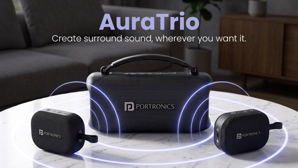 Portronics AuraTrio modular Bluetooth speaker
