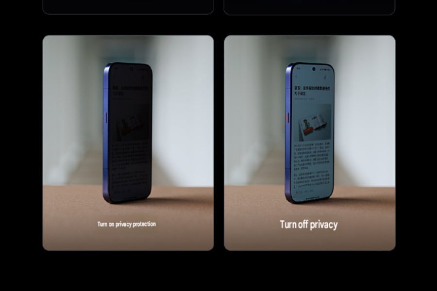 Xiaomi 18 Pro Privacy screen on and off