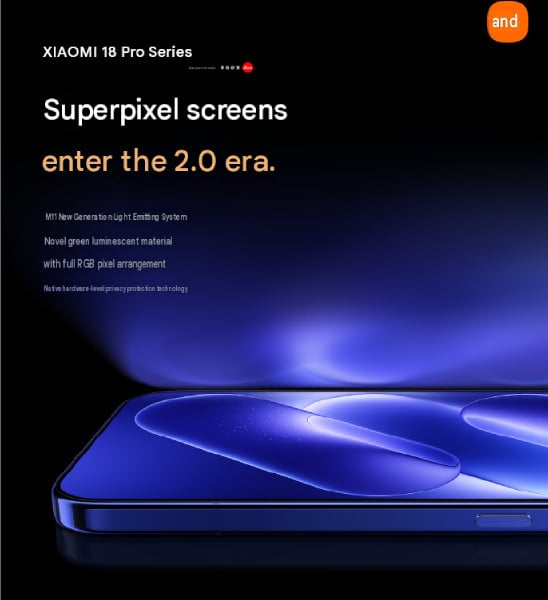 Xiaomi 18 Pro series screen