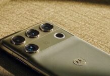 Best Motorola phones in 2026 The back of a green Motorola Signature 27 smartphone showing its camera array.