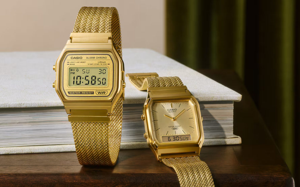 Casio AQ-230EMG-9A and A158WEMG-9 watches
