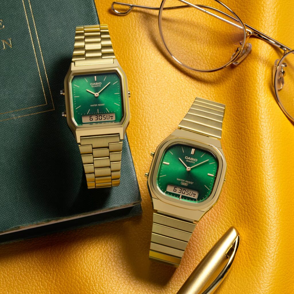 Casio AQ-240EG-3A and AQ-230GA-3AMQY watches