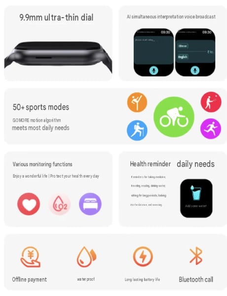 Lenovo Watch Fit 3 Specifications