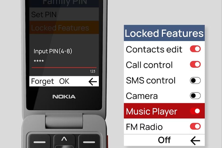 Nokia 2360 Flip Parental Controls