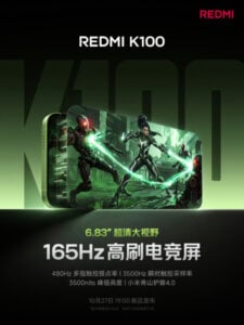 Redmi reveals K100 screen specs, including 165Hz refresh rate and 3,500 nits brightness