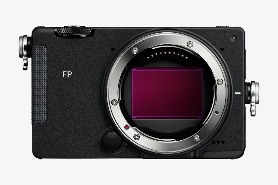 Front view of the compact Sigma FP2 camera body showing the lens mount.