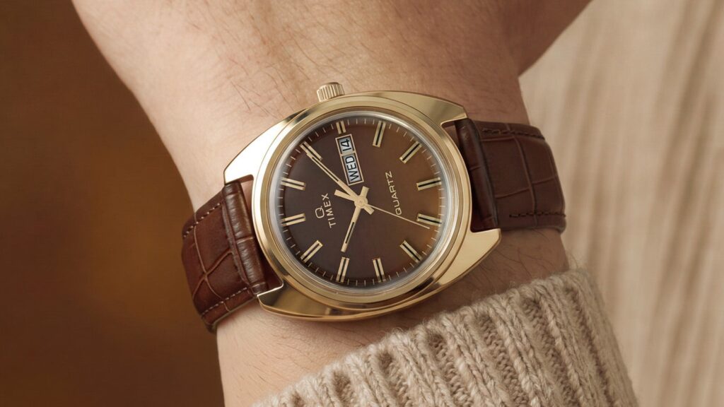 Timex 1978 Day Date Fumé Reissue watch