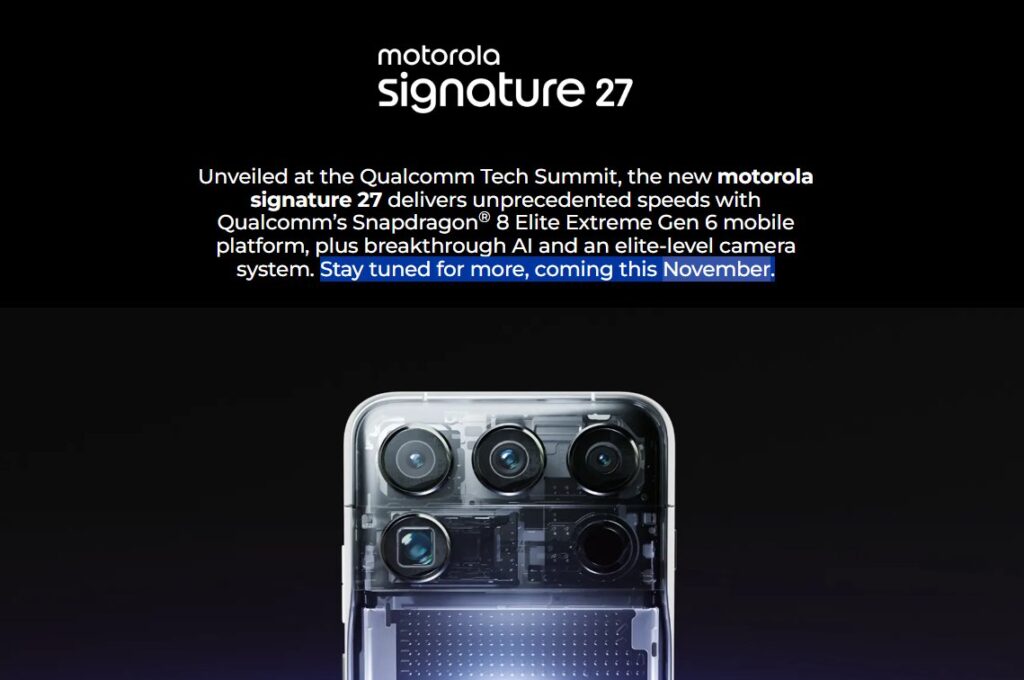 Motorola Signature 27 India launch in November
